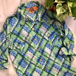 Tory Burch Patterned Cotton Button Down Blouse | 4